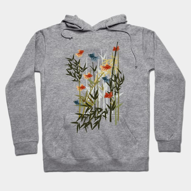 Fishes and Bamboo Hoodie by HagalArt